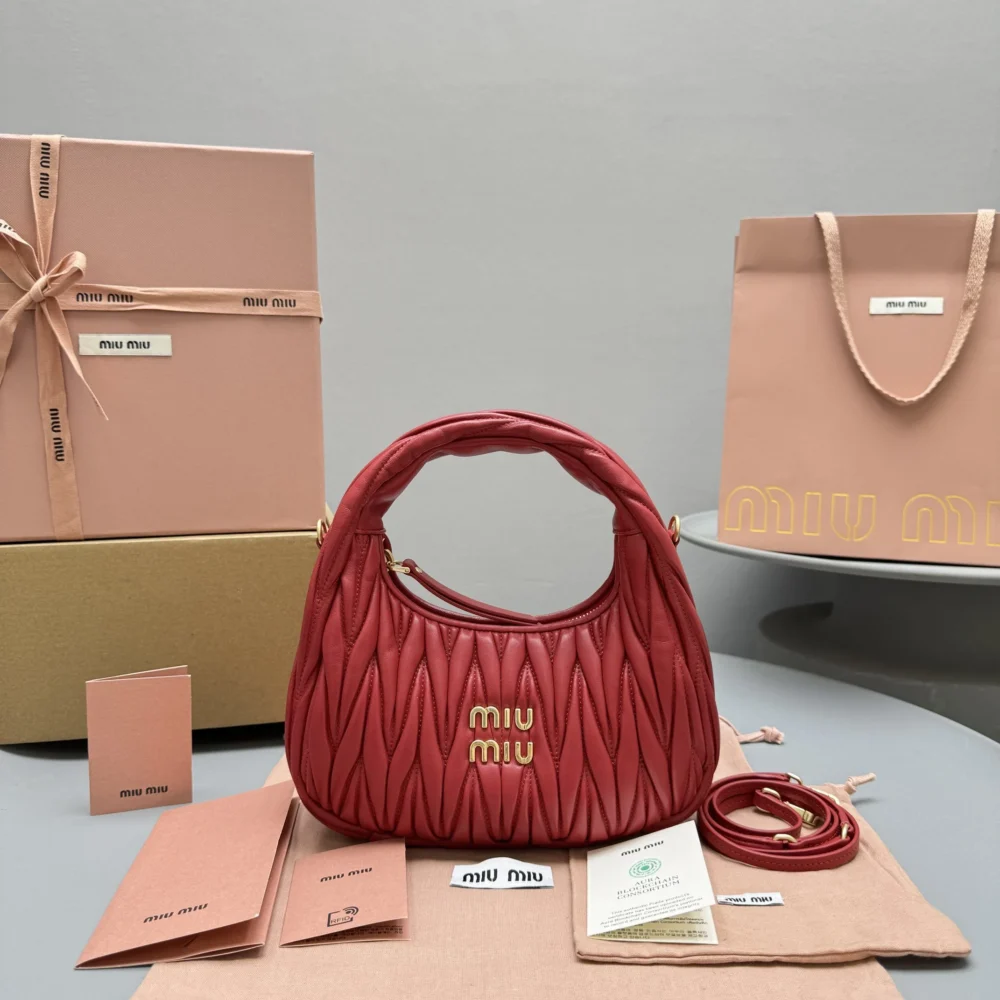 Miu Miu Wander Matelassé Nappa Leather Hobo Bag