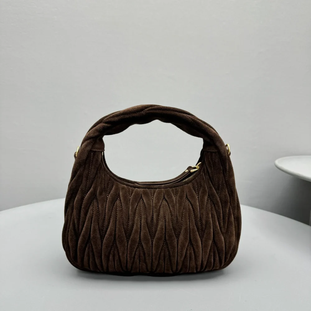 Miu Miu Wander Matelassé Suede Bag