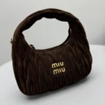 Miu Miu Wander Matelassé Suede Bag