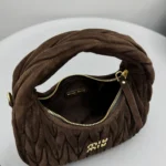 Miu Miu Wander Matelassé Suede Bag