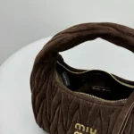 Miu Miu Wander Matelassé Suede Bag