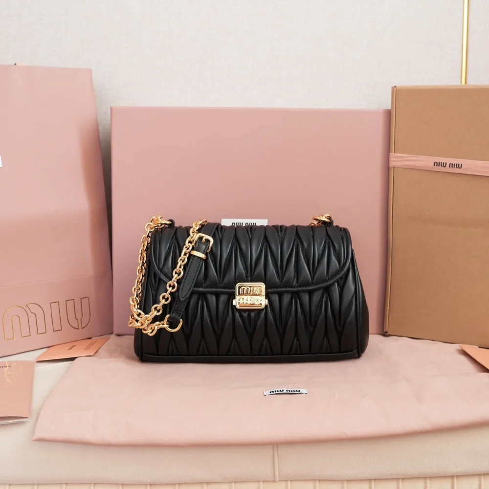 Miu Miu Matelassé Nappa Leather Shoulder Bag