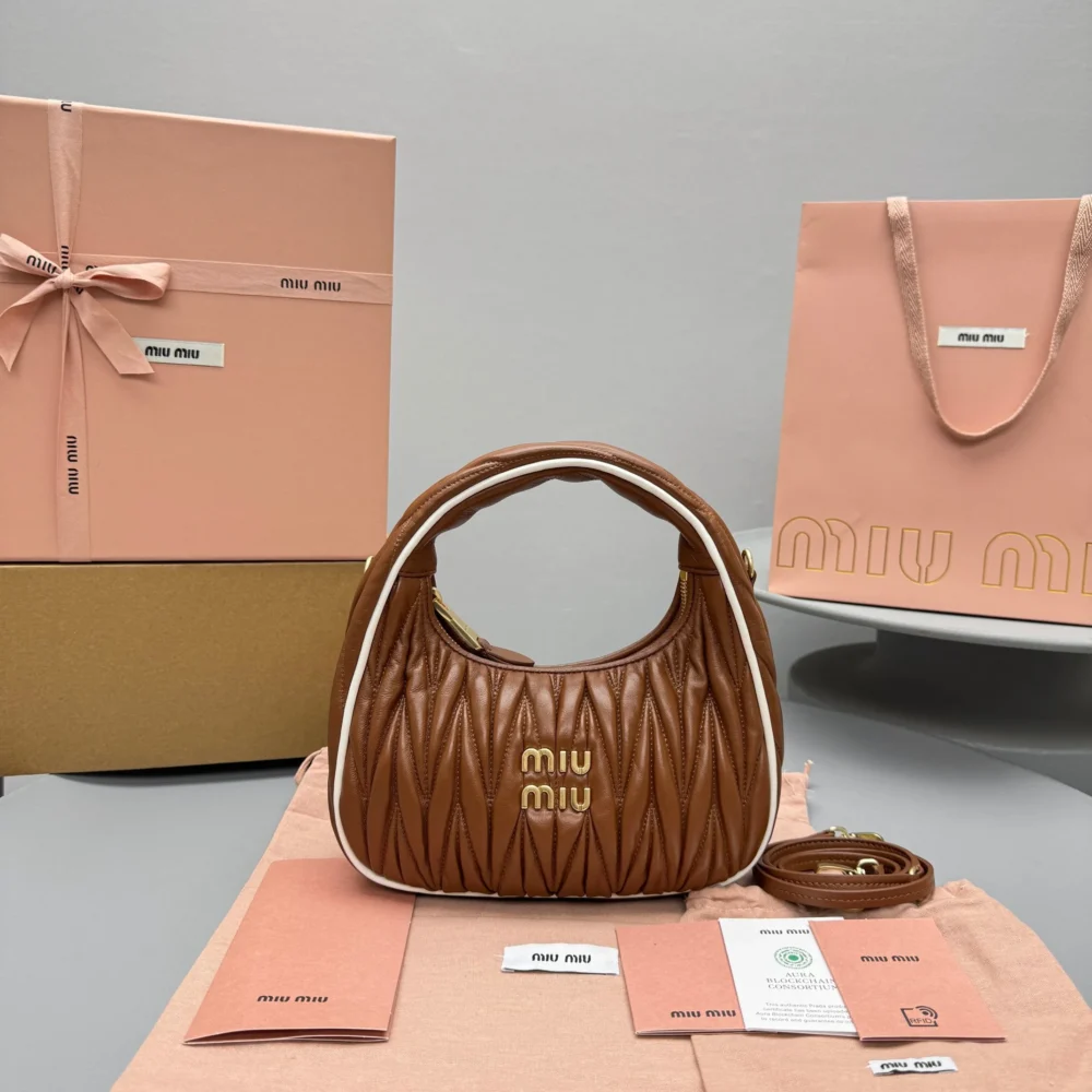 Miu Miu Wander Matelassé Nappa Leather Hobo Bag