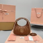 Miu Miu Wander Matelassé Nappa Leather Hobo Bag
