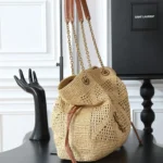 Saint Laurent Jamie Shopping in raffia