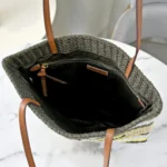 Miu Miu Raffia-Effect Woven Tote Bag