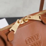 Miu Miu Embossed-Logo Leather Tote Bag