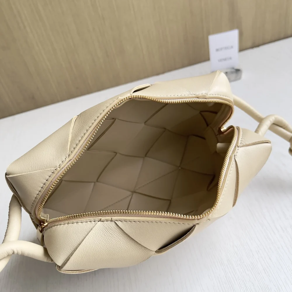 Bottega Veneta Cassette Camera Bag Petit Intreccio Porridge