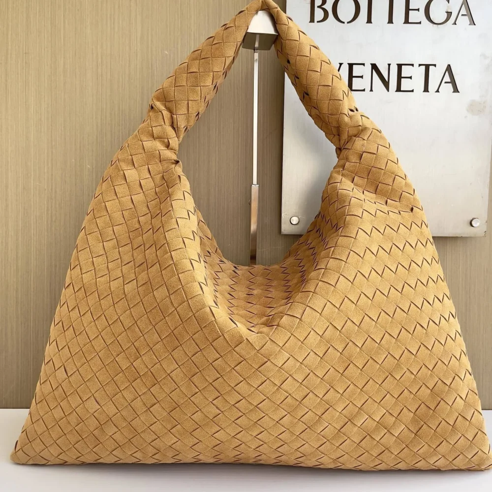 Bottega Veneta Large Campana Intrecciato Suede Shoulder Bag