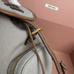 Miu Miu Canvas and Leather Backpack