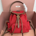 Miu Miu Canvas and Leather Backpack